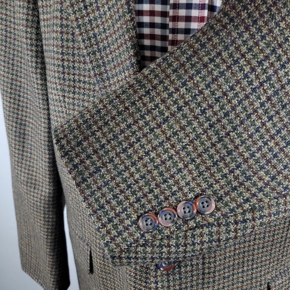 Oscar De La Renta Men's Sport Coat Blazer Two Button Brown Olive Wool 44S - Picture 11 of 16